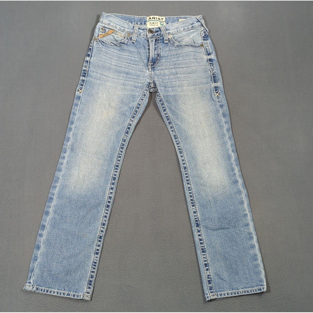 Ariat Jeans Men's 28x30 Blue M7 Rocker Stretch Stirling Stackable Straight Leg